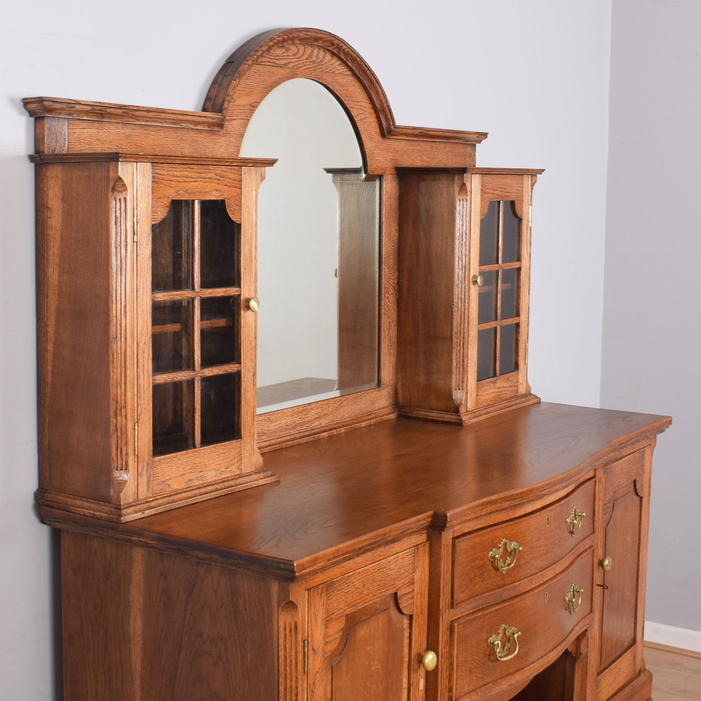 Solid Oak Mirrored Sideboard