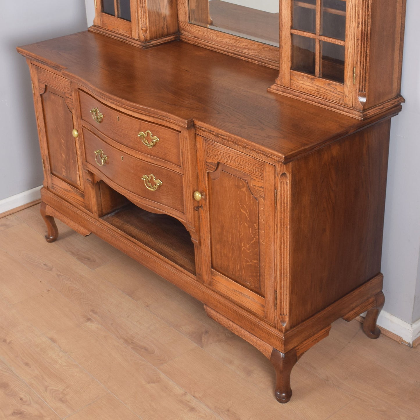 Solid Oak Mirrored Sideboard