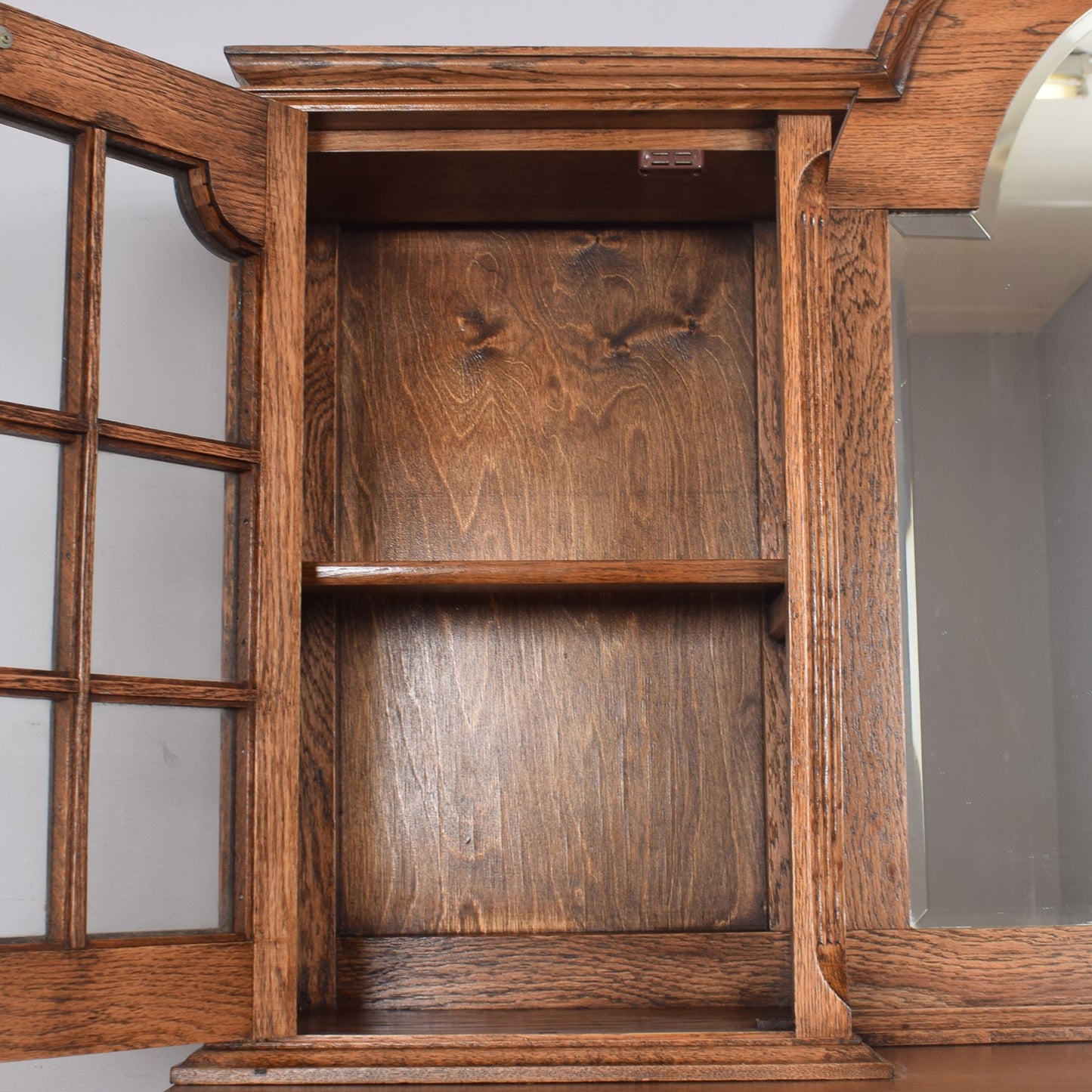 Solid Oak Mirrored Sideboard