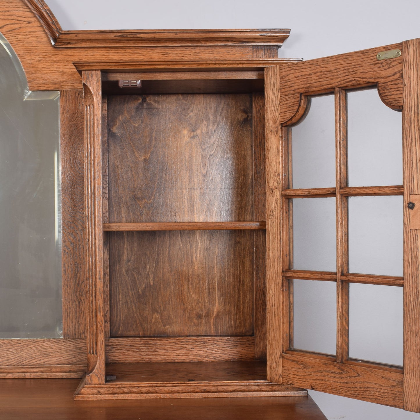 Solid Oak Mirrored Sideboard