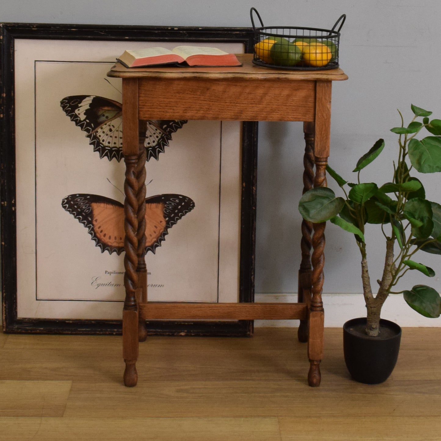 Oak Barley-Twist Side Table