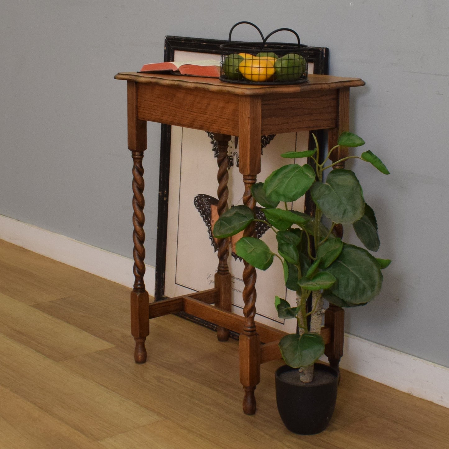 Oak Barley-Twist Side Table