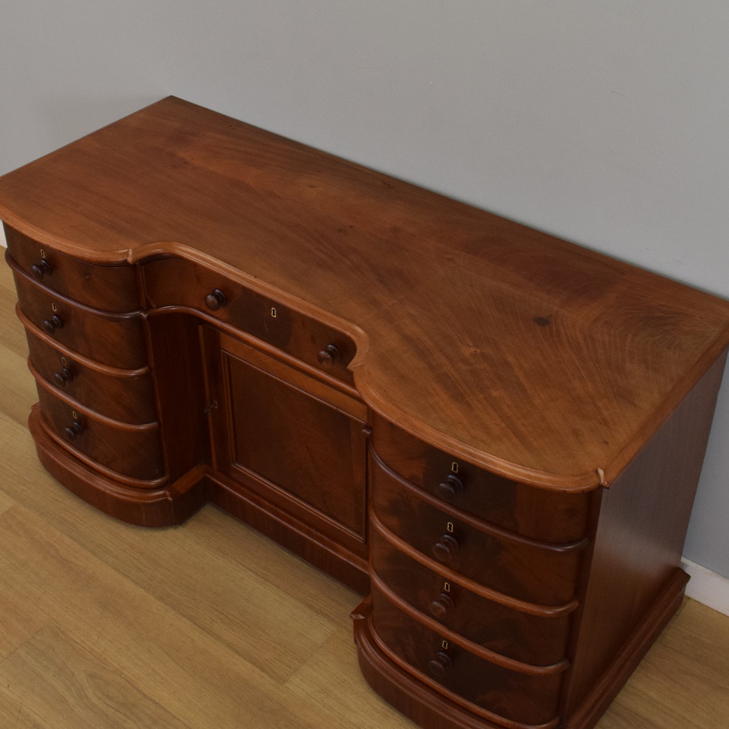 Large Curved Mahogany Sideboard