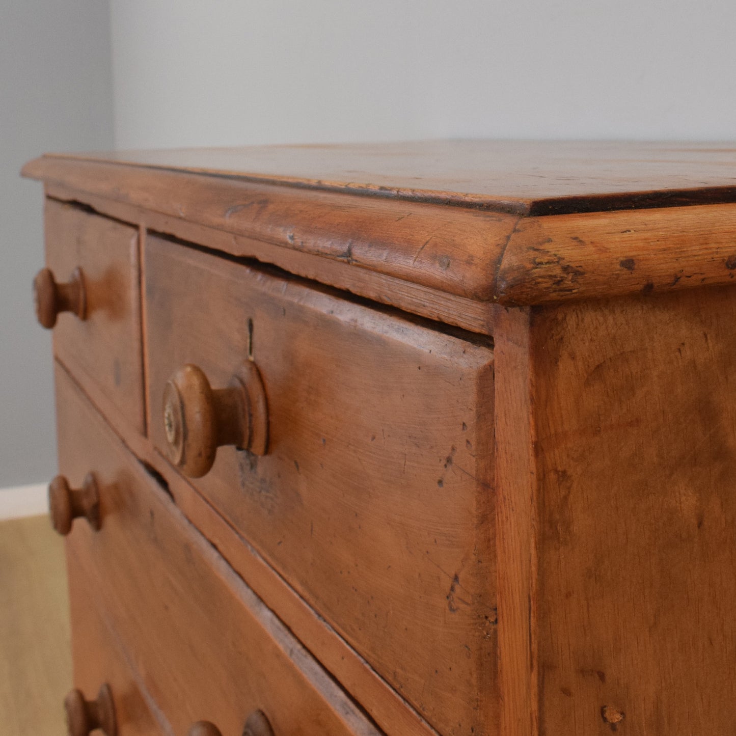 Large Rustic Pine Chest of Drawers