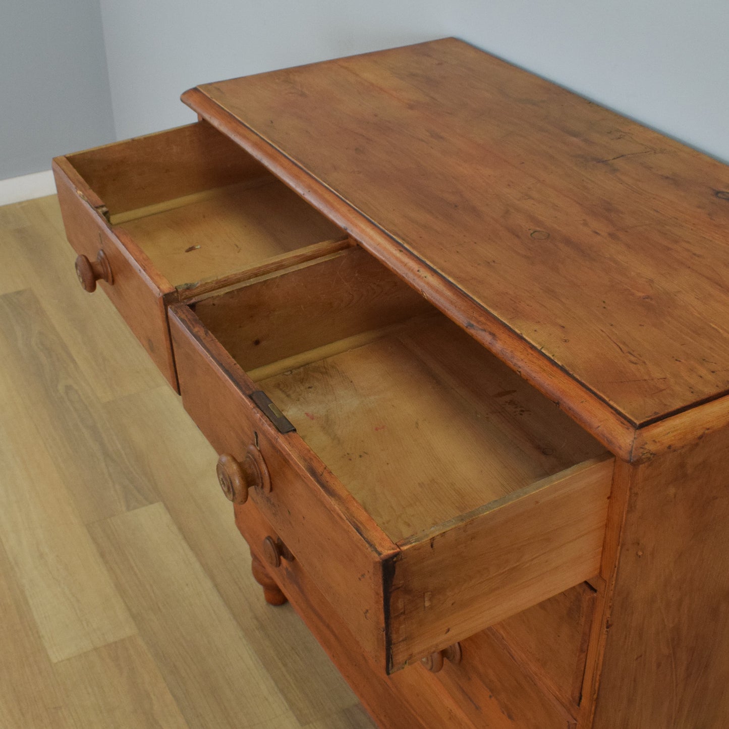 Large Rustic Pine Chest of Drawers