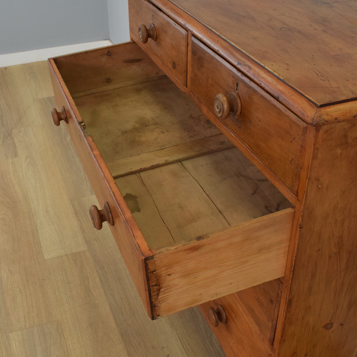 Large Rustic Pine Chest of Drawers