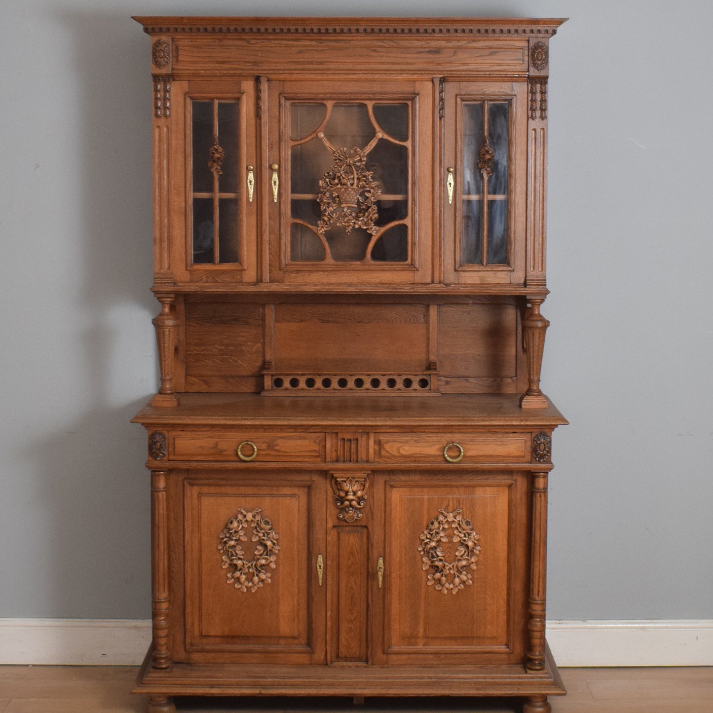 Large Carved French Buffet and Hutch