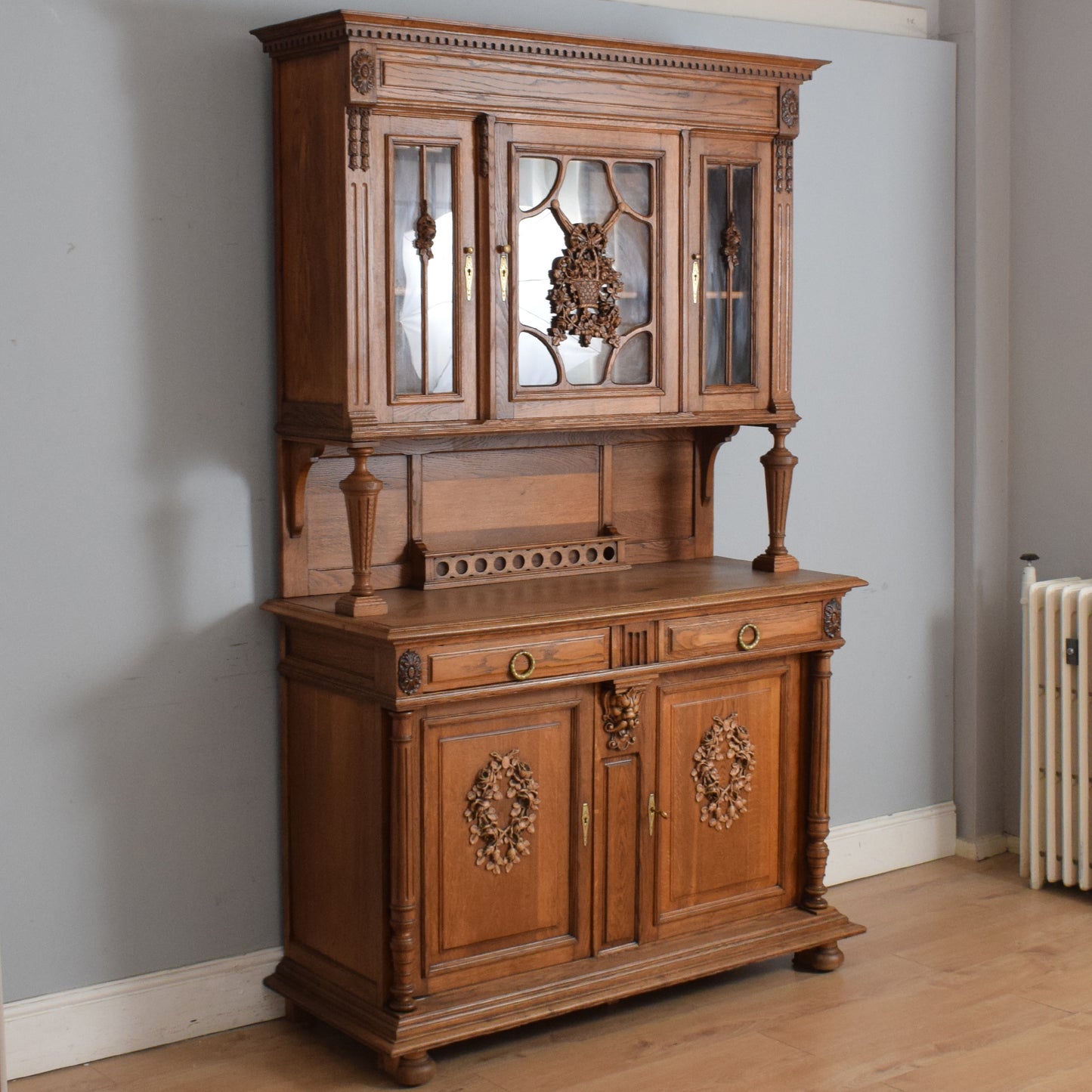 Large Carved French Buffet and Hutch