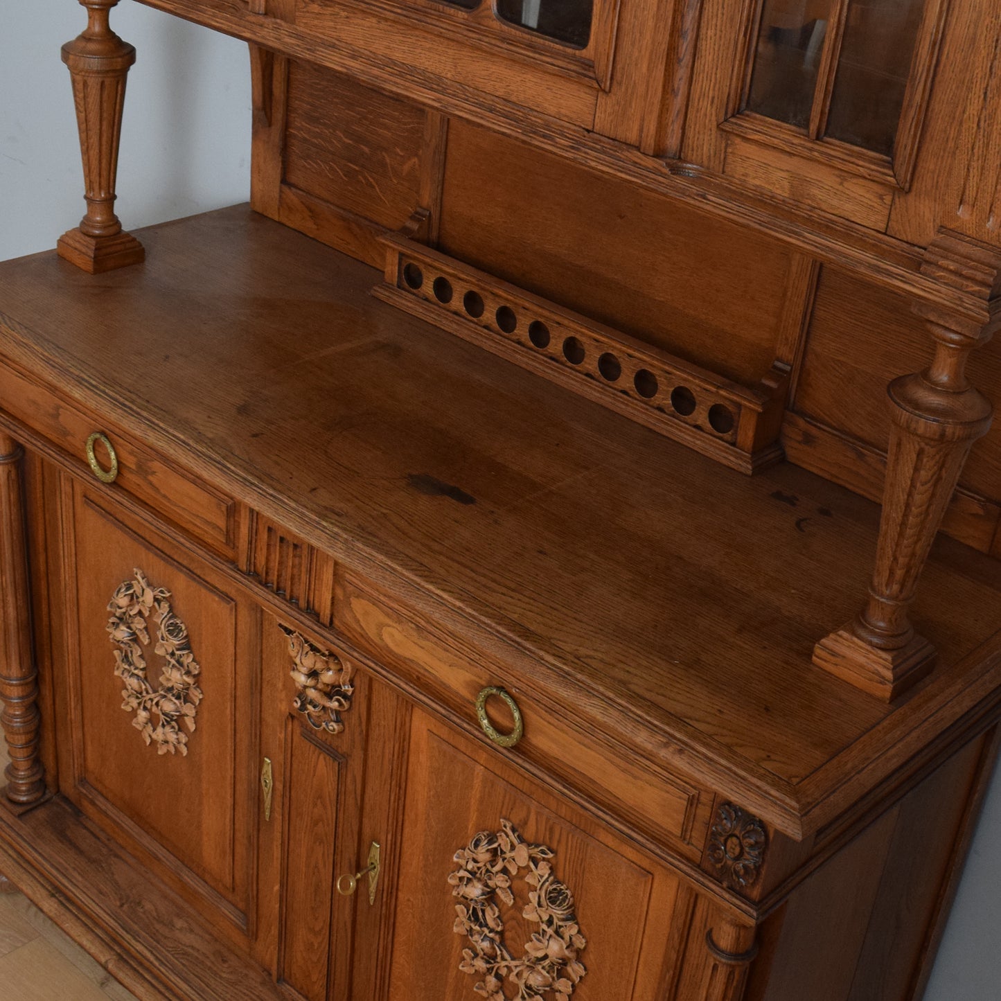 Large Carved French Buffet and Hutch