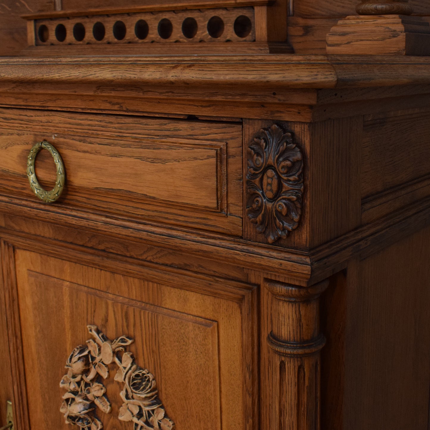 Large Carved French Buffet and Hutch