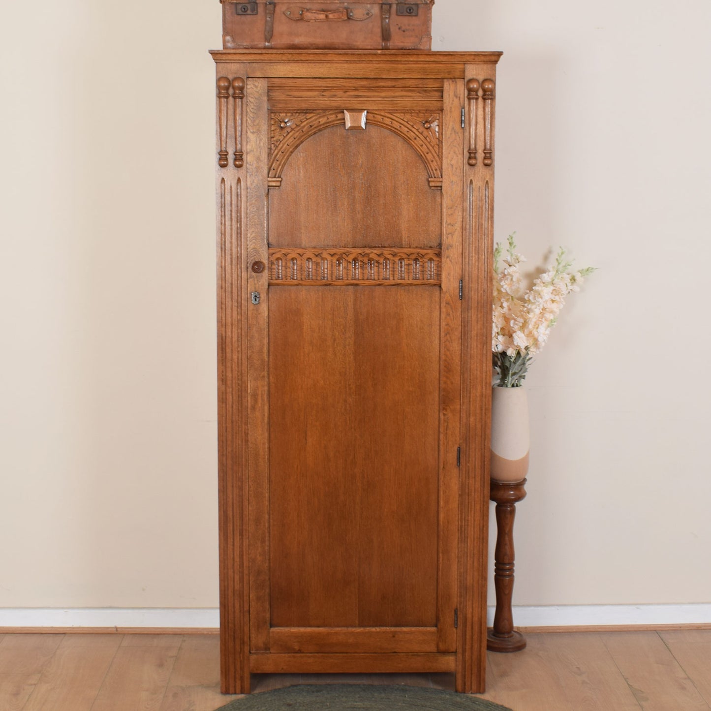 Restored Oak Single Wardrobe