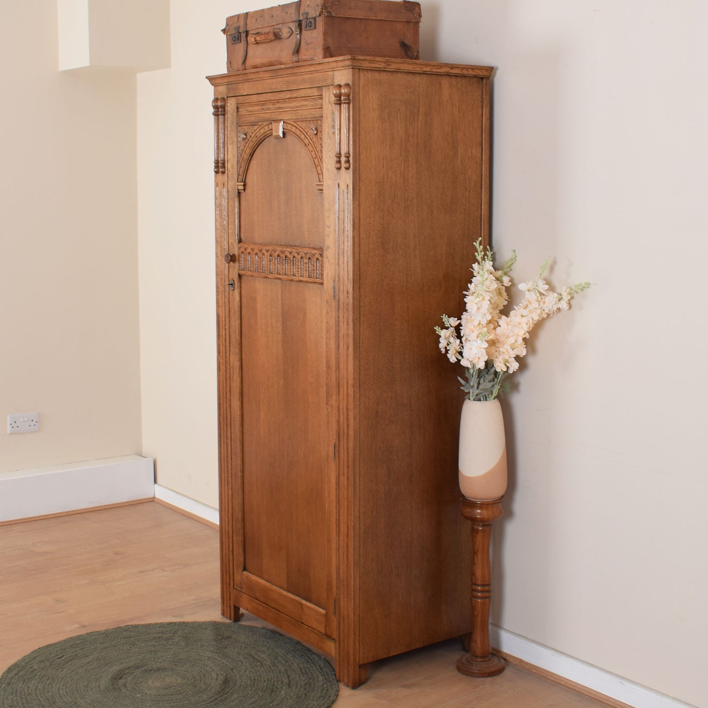 Restored Oak Single Wardrobe