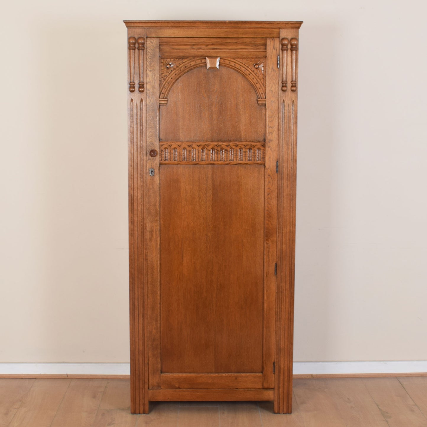 Restored Oak Single Wardrobe