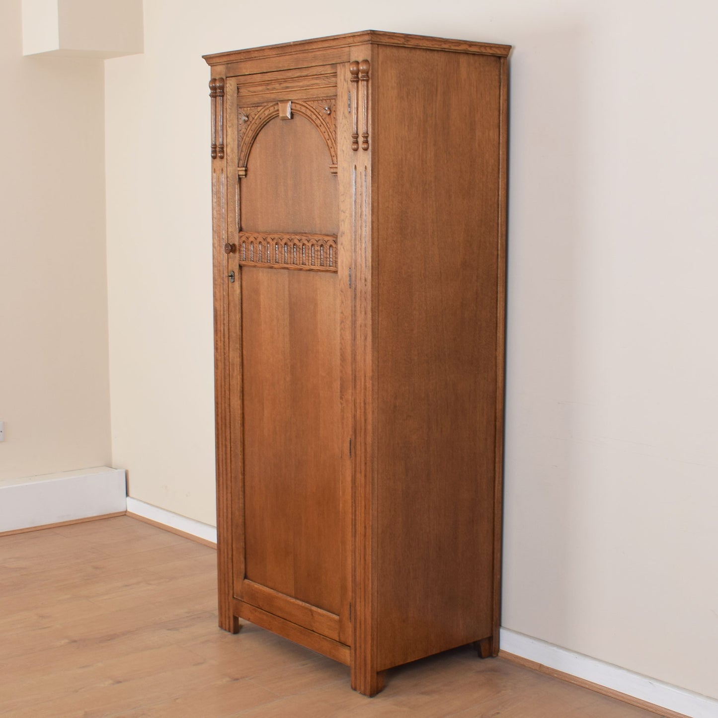 Restored Oak Single Wardrobe