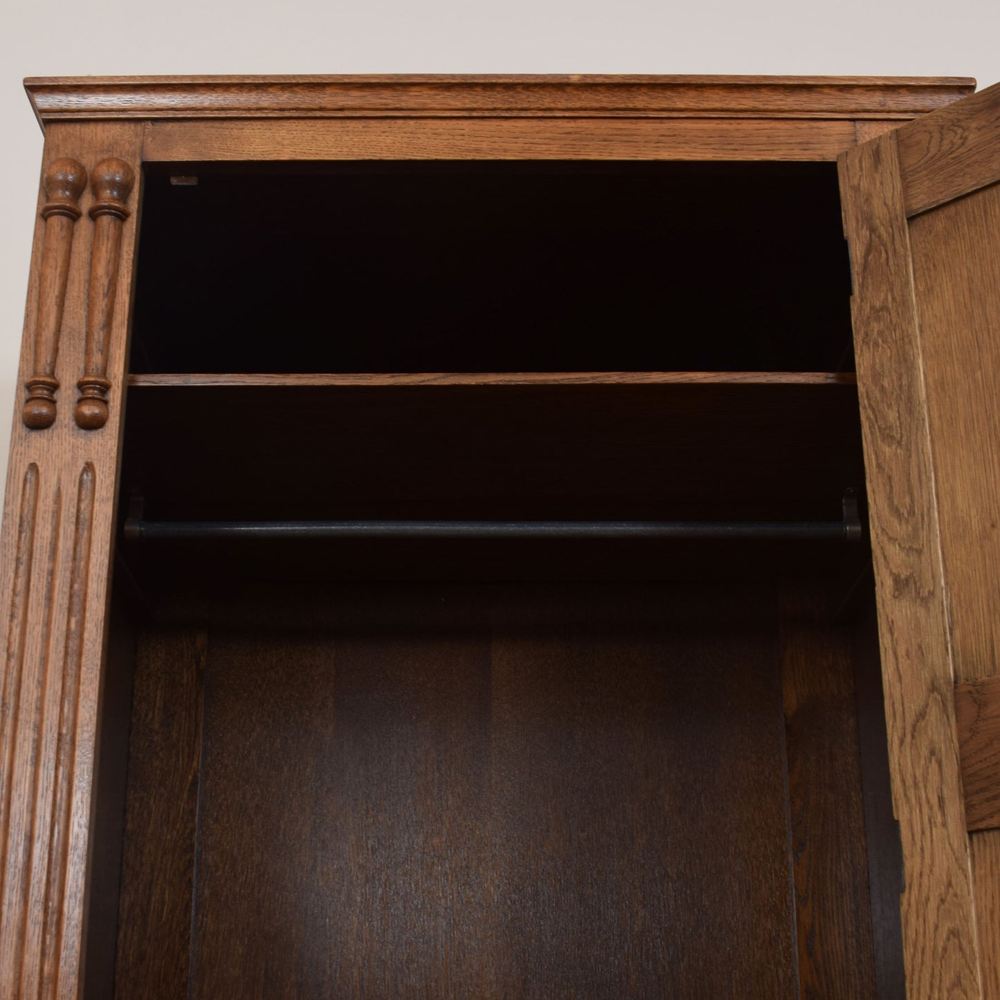 Restored Oak Single Wardrobe