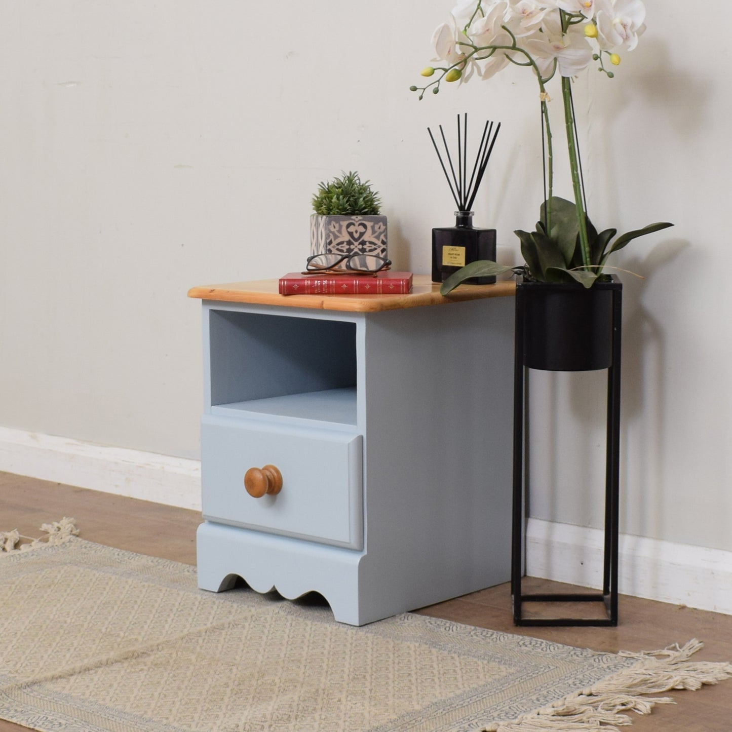 Painted Pine Bedside Cabinet