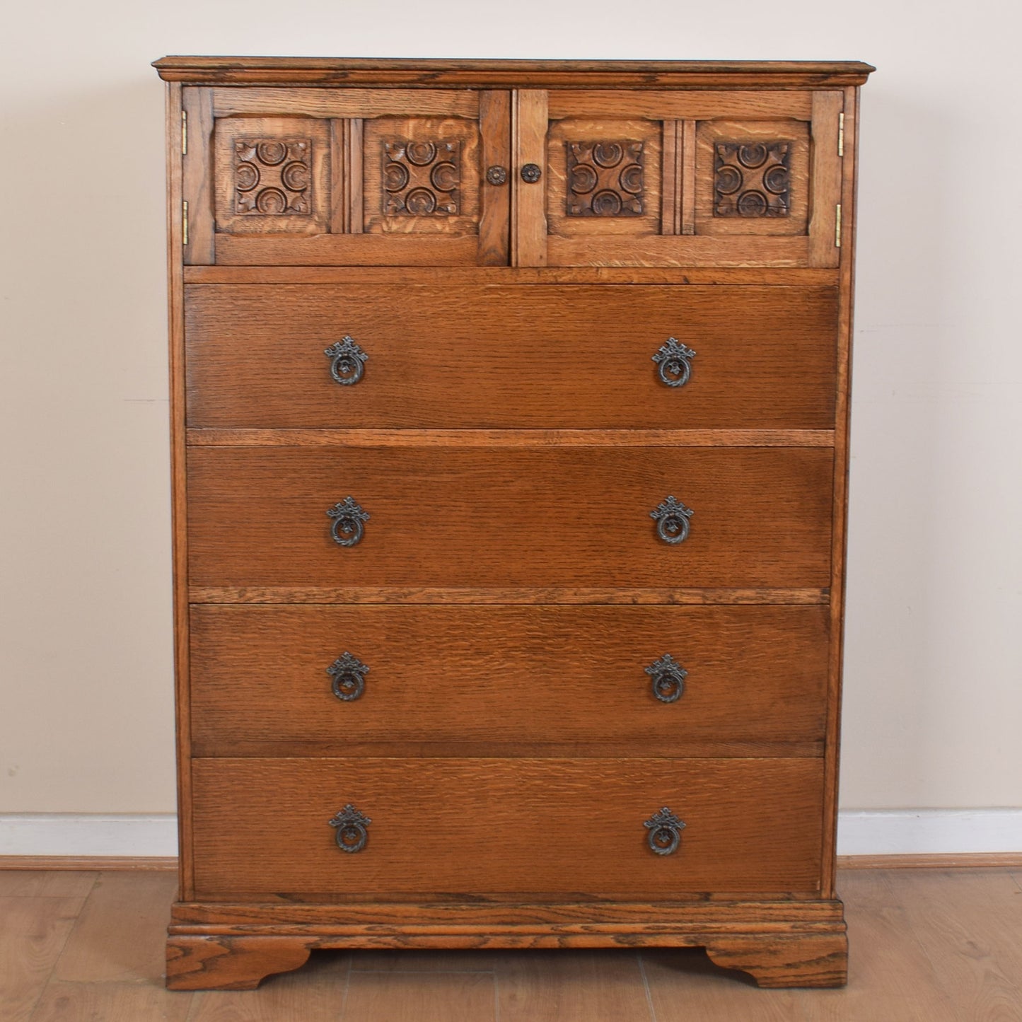 Oak Four-Drawer Tallboy