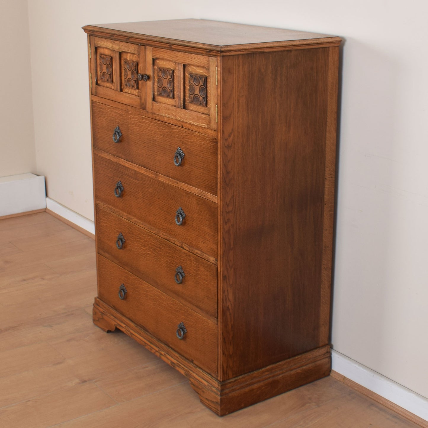 Oak Four-Drawer Tallboy