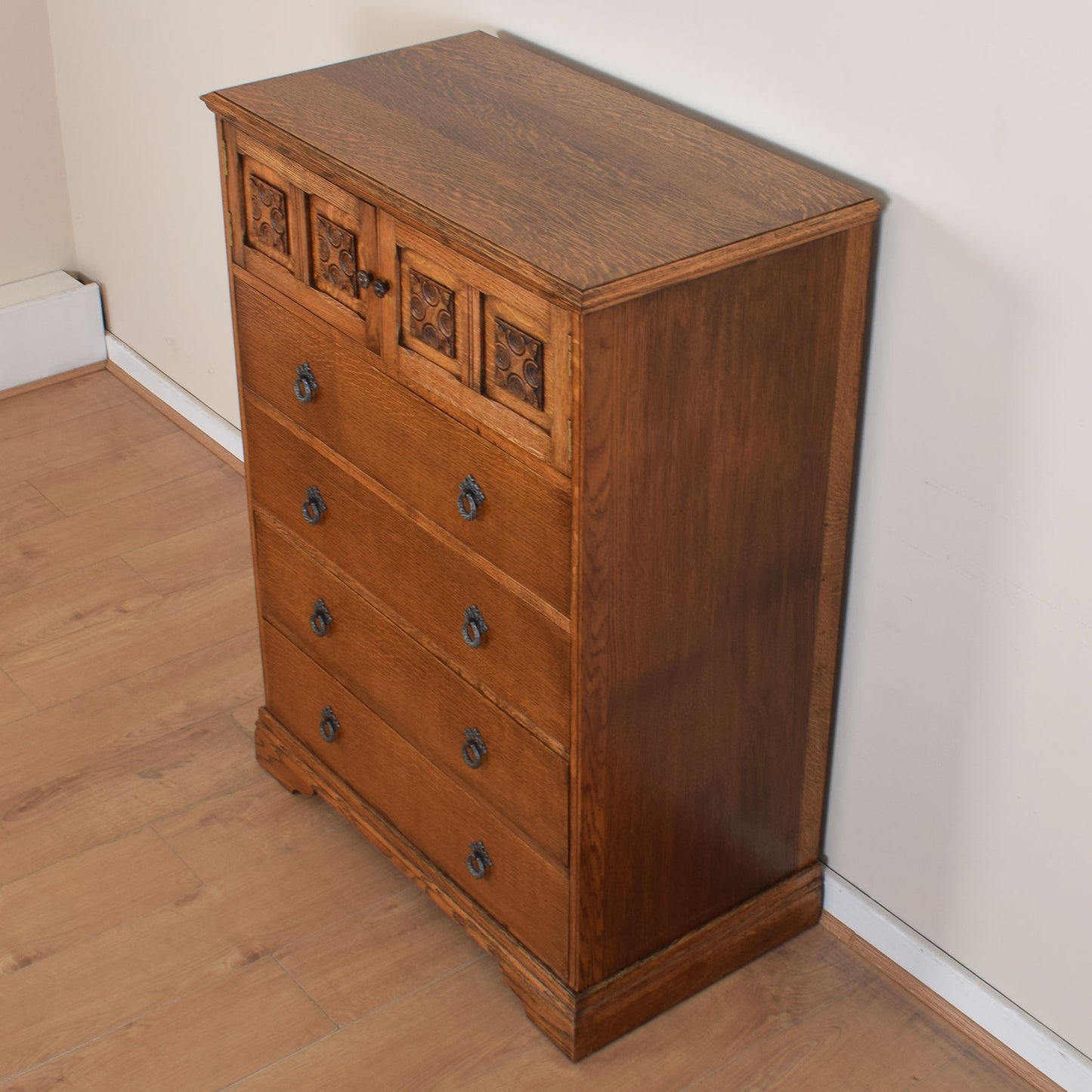 Oak Four-Drawer Tallboy