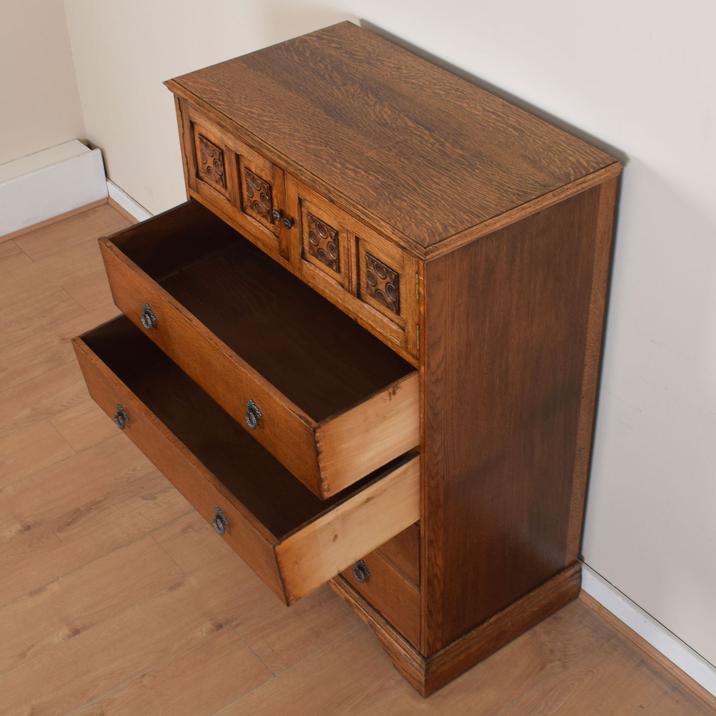 Oak Four-Drawer Tallboy