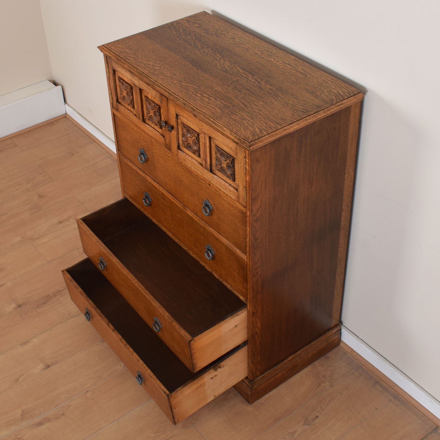 Oak Four-Drawer Tallboy