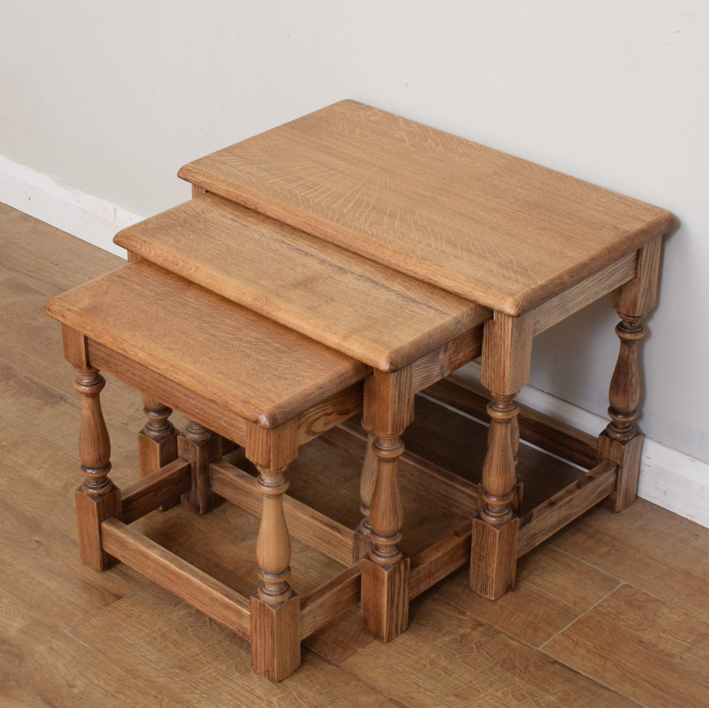 Solid Oak Nest Of Tables