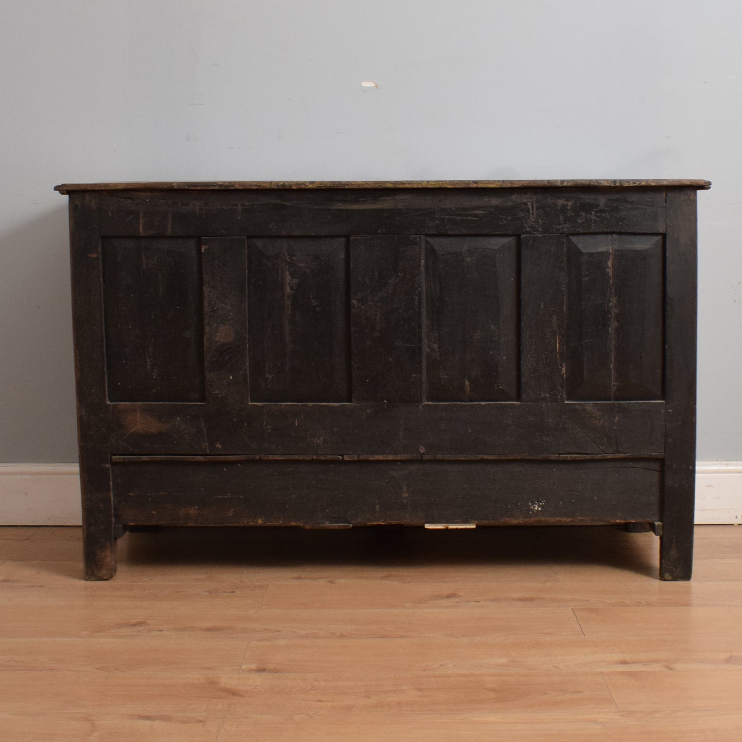 Carved Oak Zinc-Lined Mule Chest