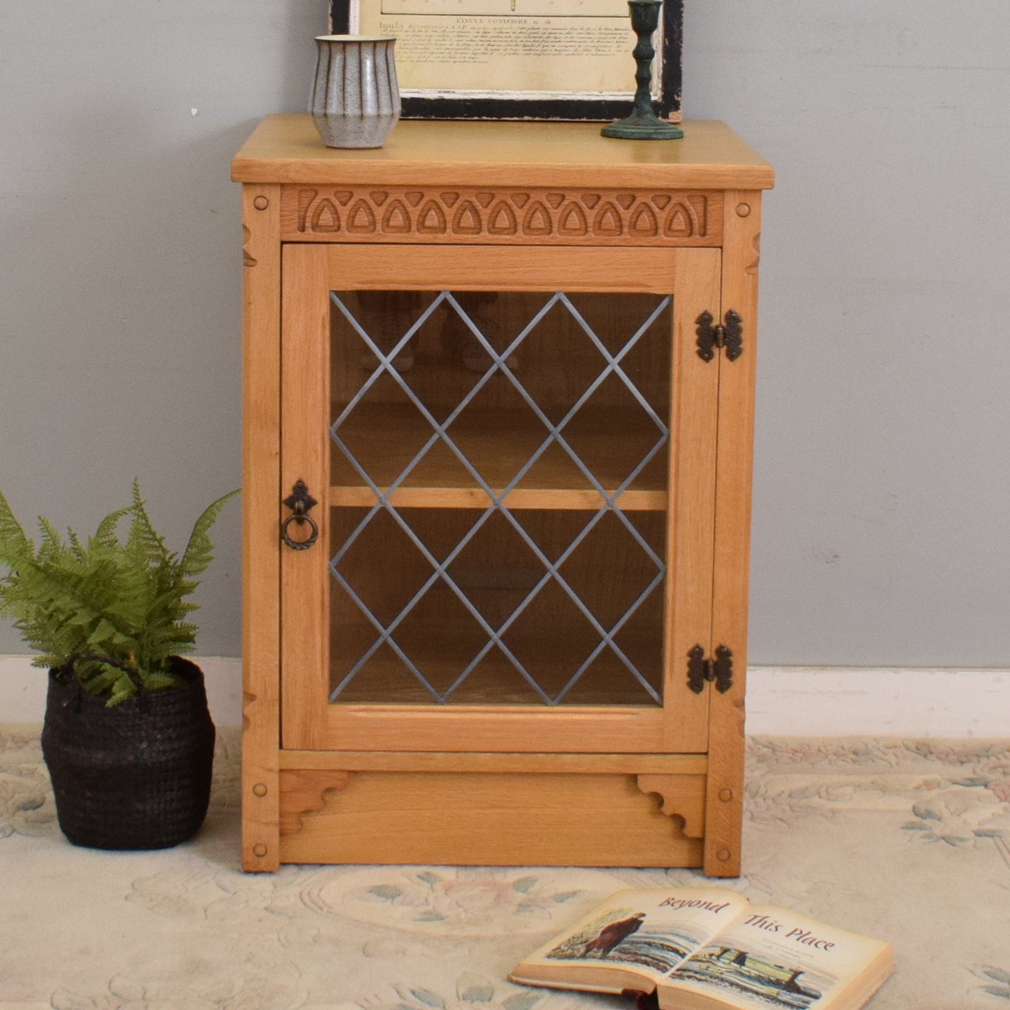 Blonde Oak Glazed Cabinet