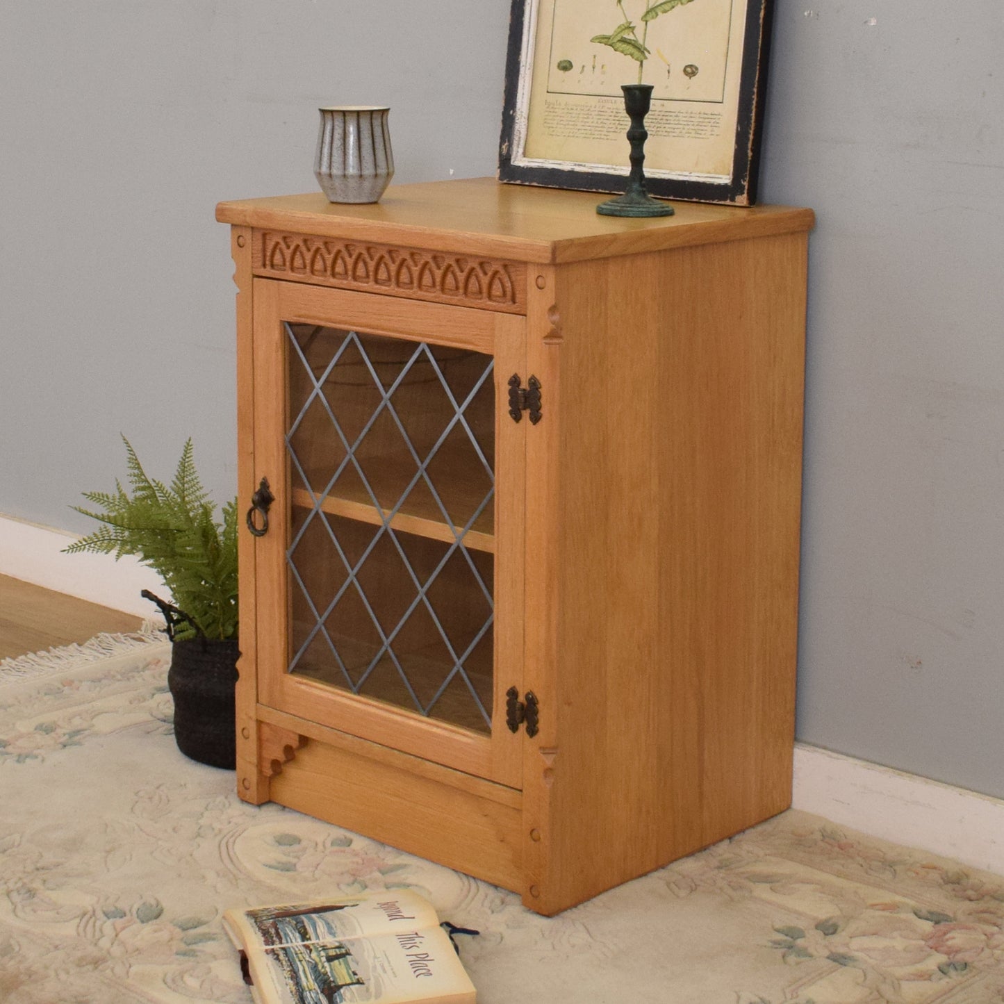 Blonde Oak Glazed Cabinet