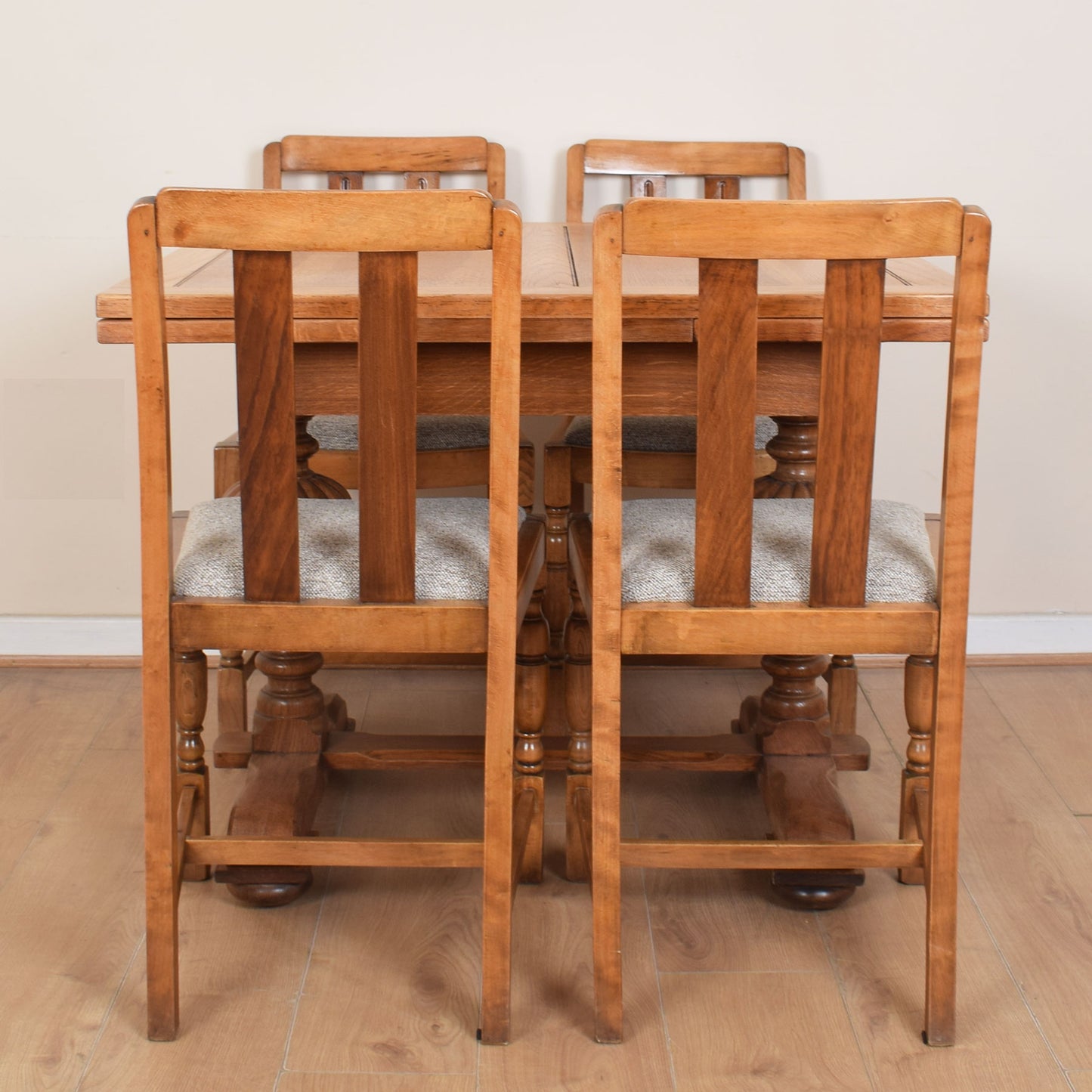 Oak Draw-leaf Dining Table & Four Chairs