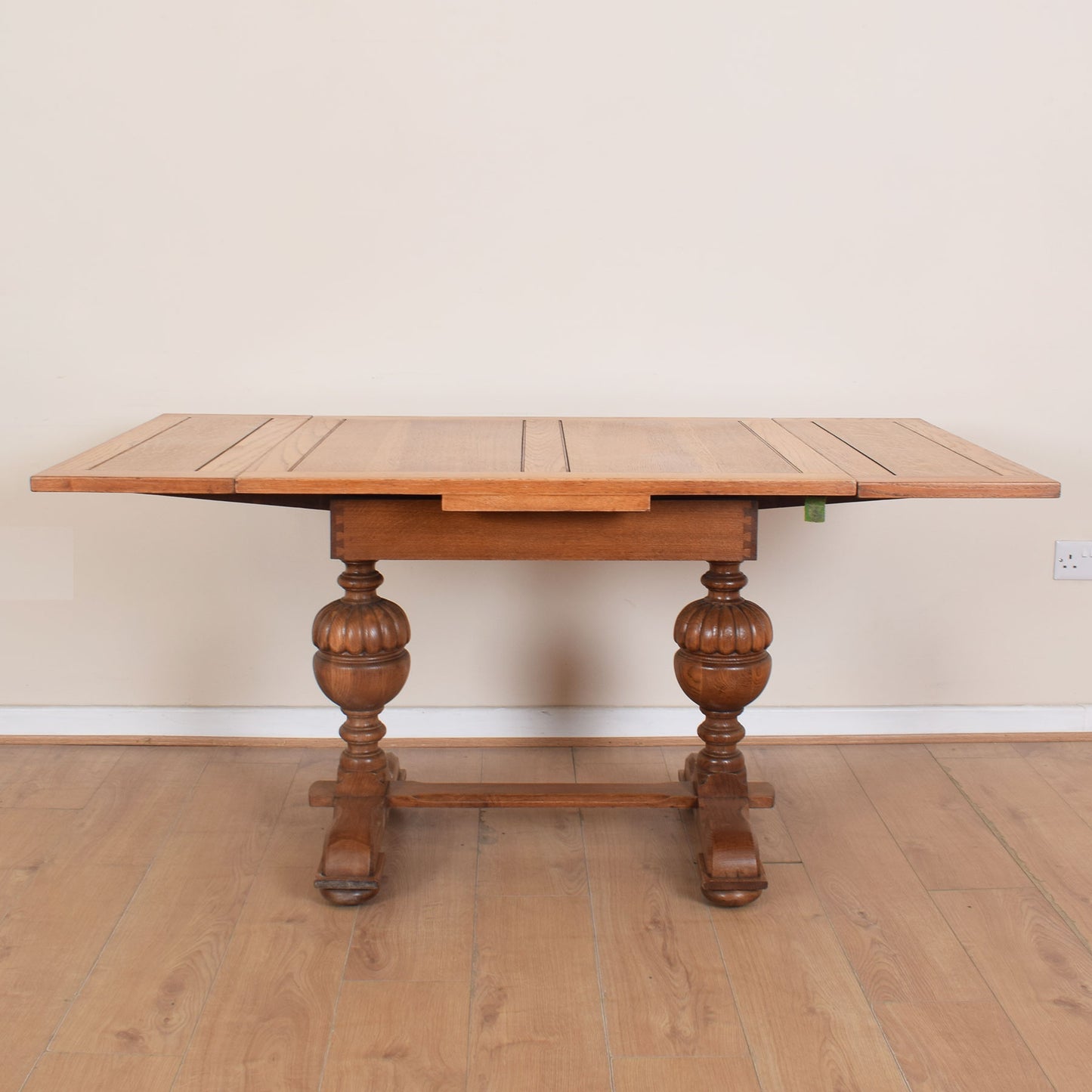 Oak Draw-leaf Dining Table & Four Chairs