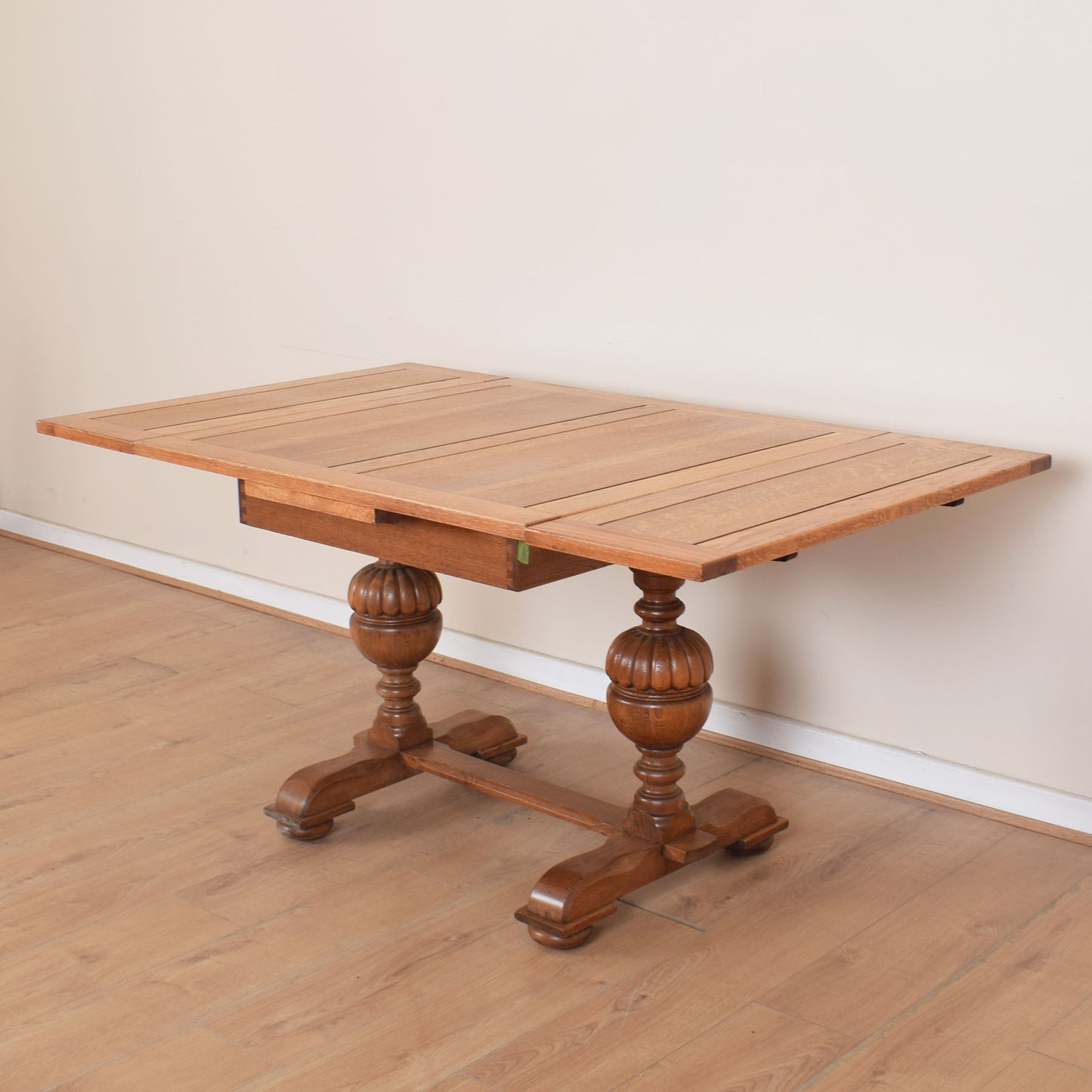 Oak Draw-leaf Dining Table & Four Chairs