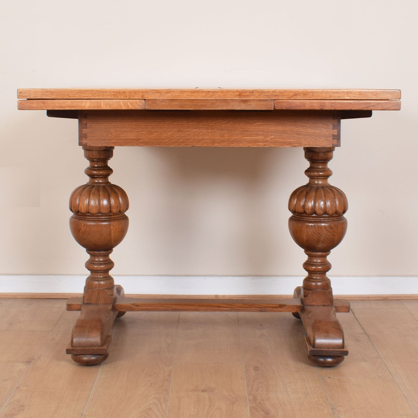 Oak Draw-leaf Dining Table & Four Chairs