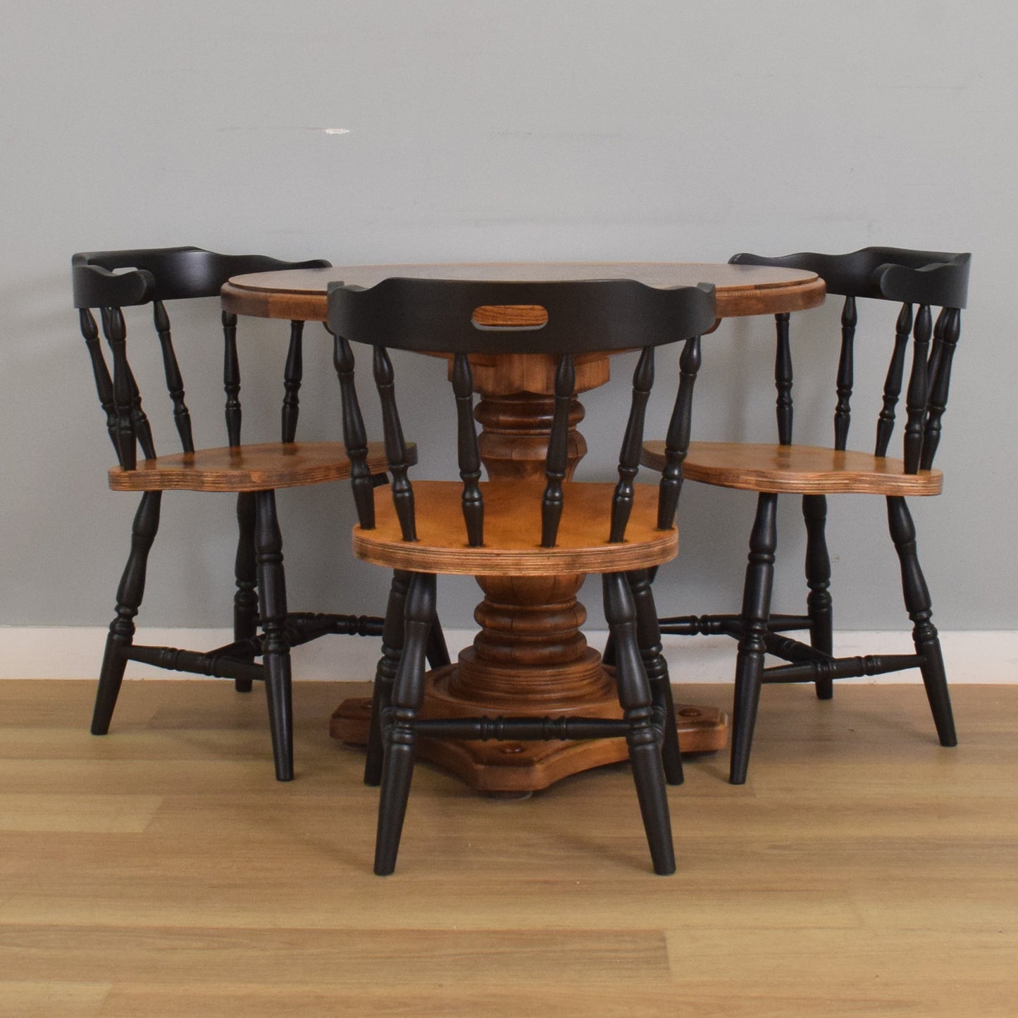 Pedestal Table and Three Chairs