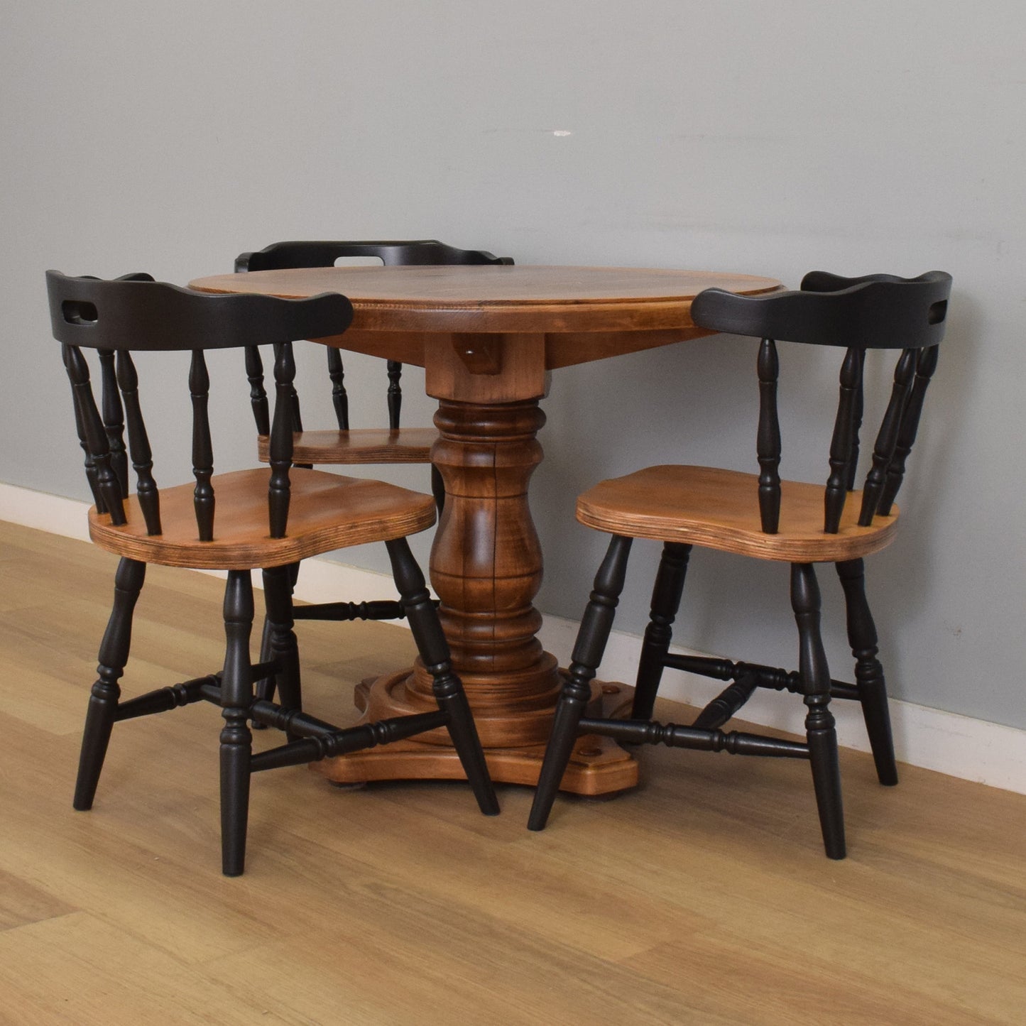 Pedestal Table and Three Chairs