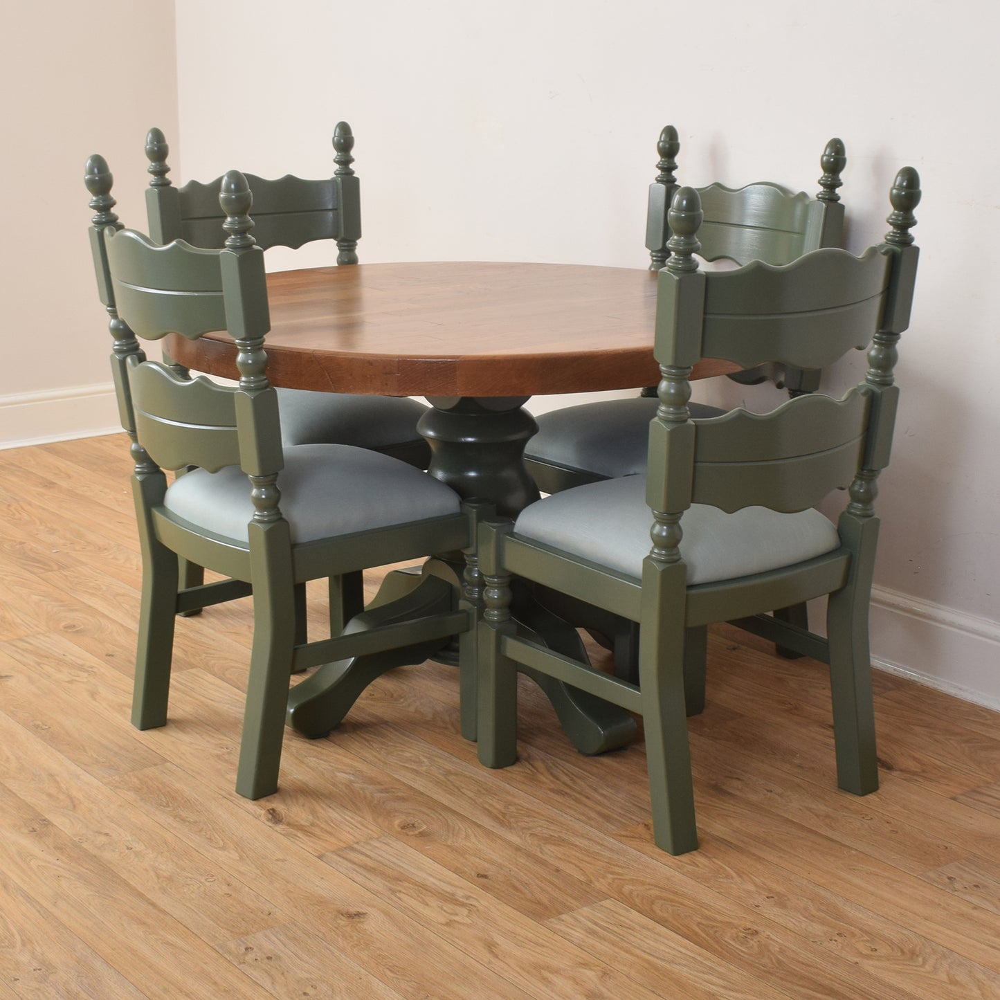 Painted Oak Table And Four Chairs