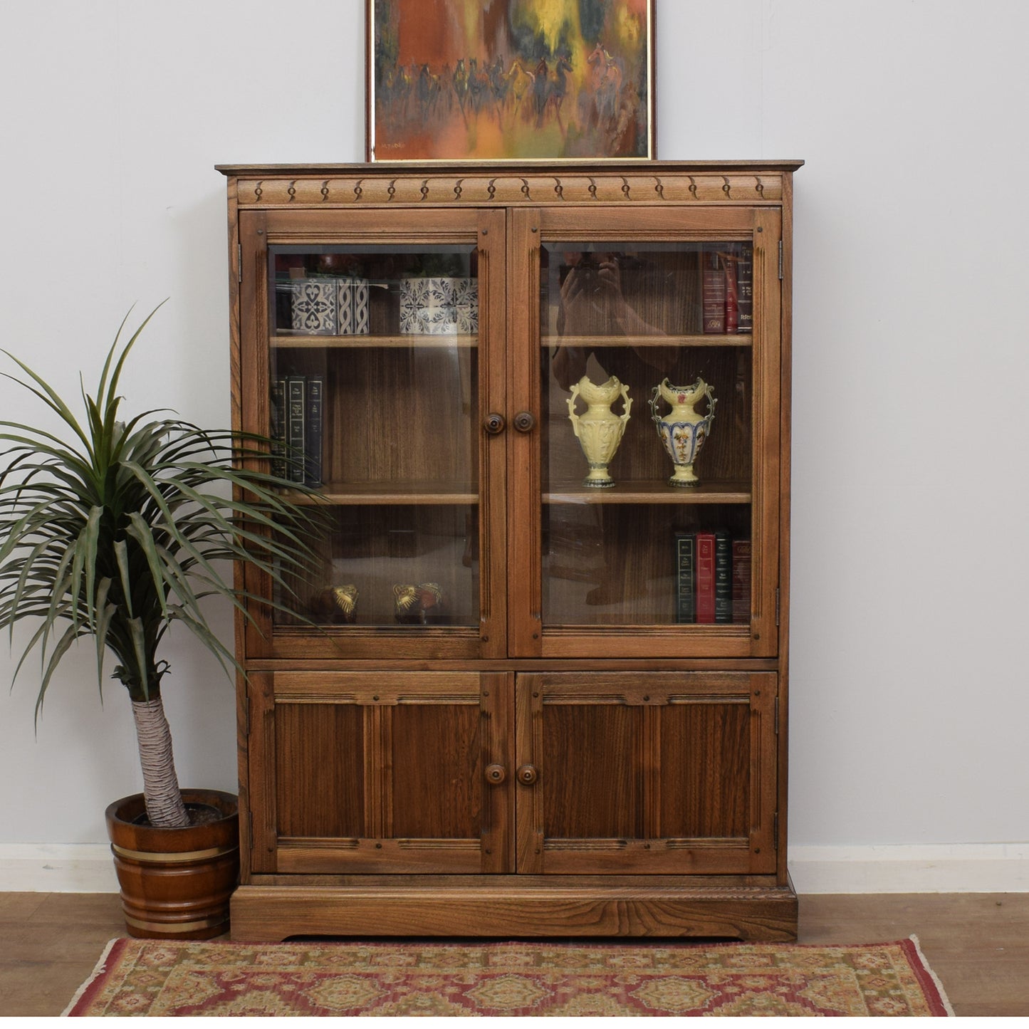 Restored Ercol Glazed Bookcase