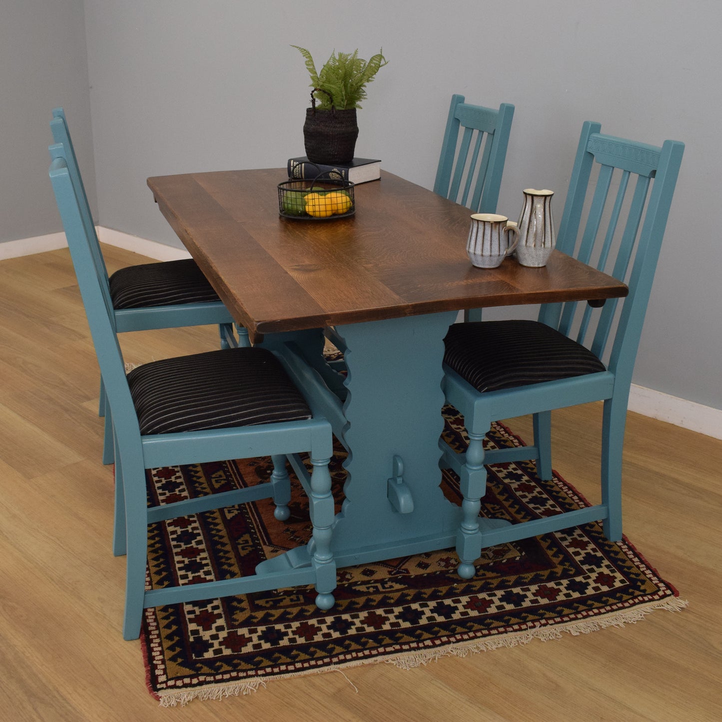 Painted Table and Four Chairs