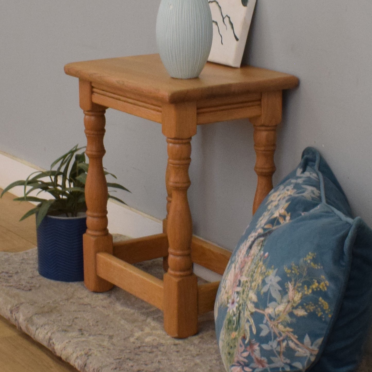 Small Blonde Oak Side Table