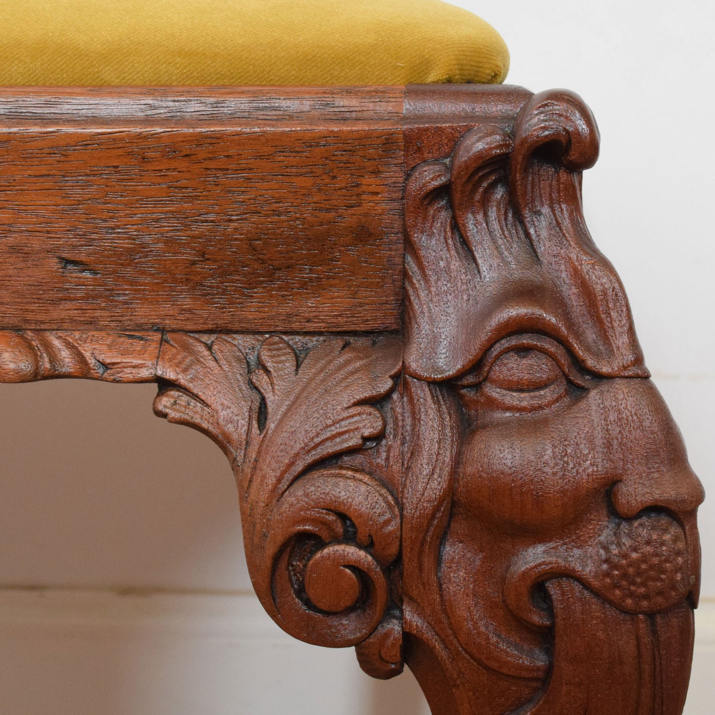 Carved Mahogany Piano Stool