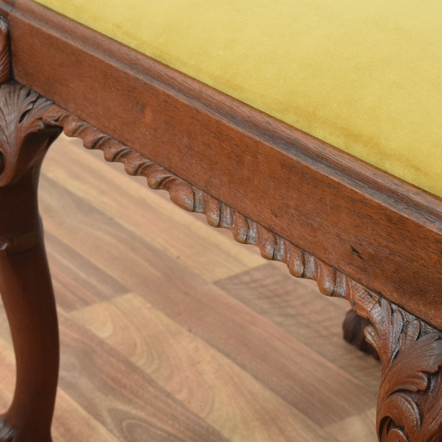 Carved Mahogany Piano Stool