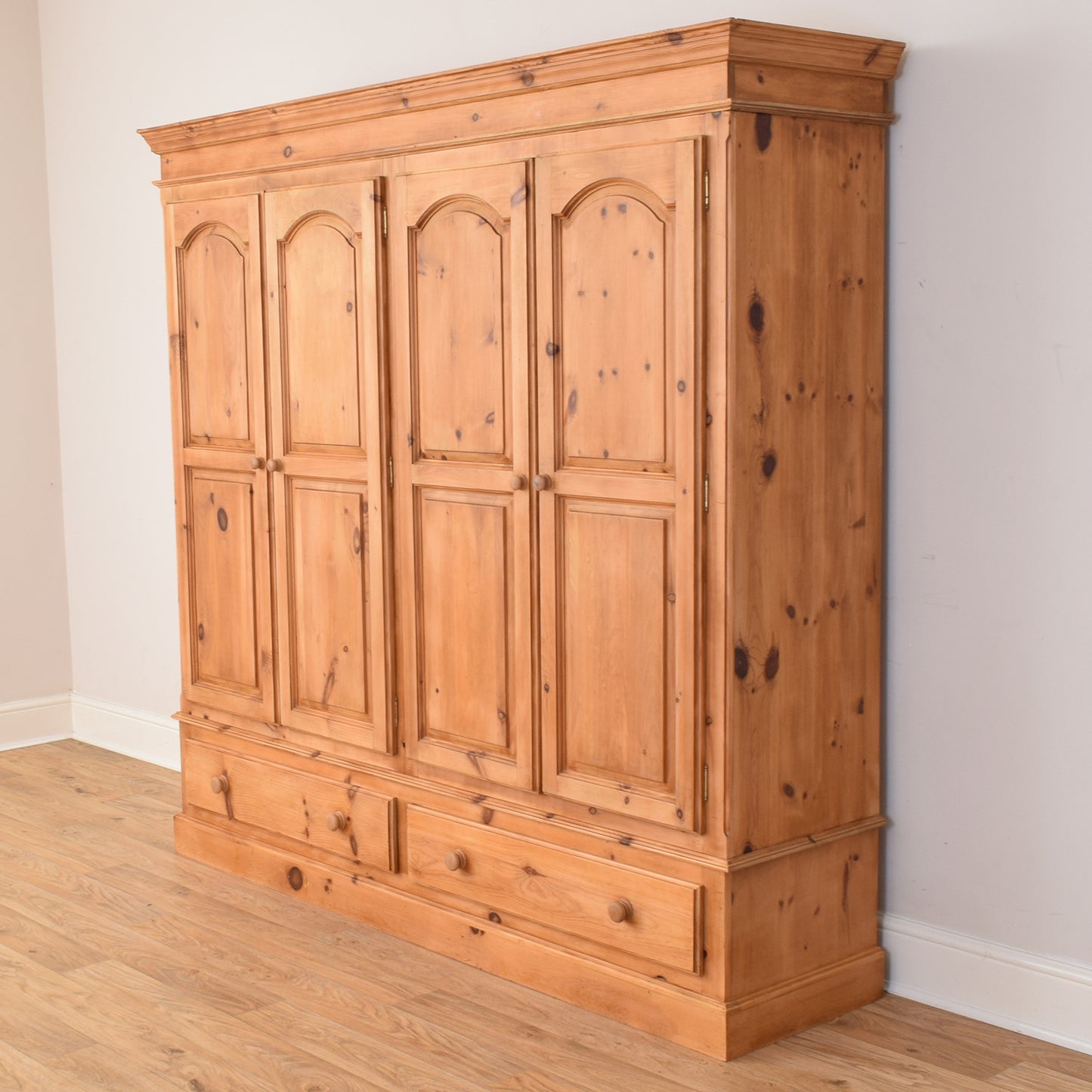 Four Door Pine Wardrobe