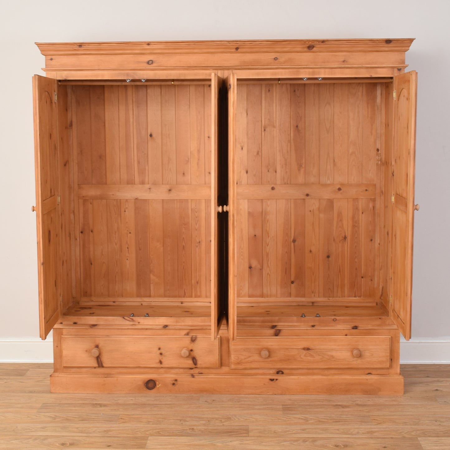 Four Door Pine Wardrobe