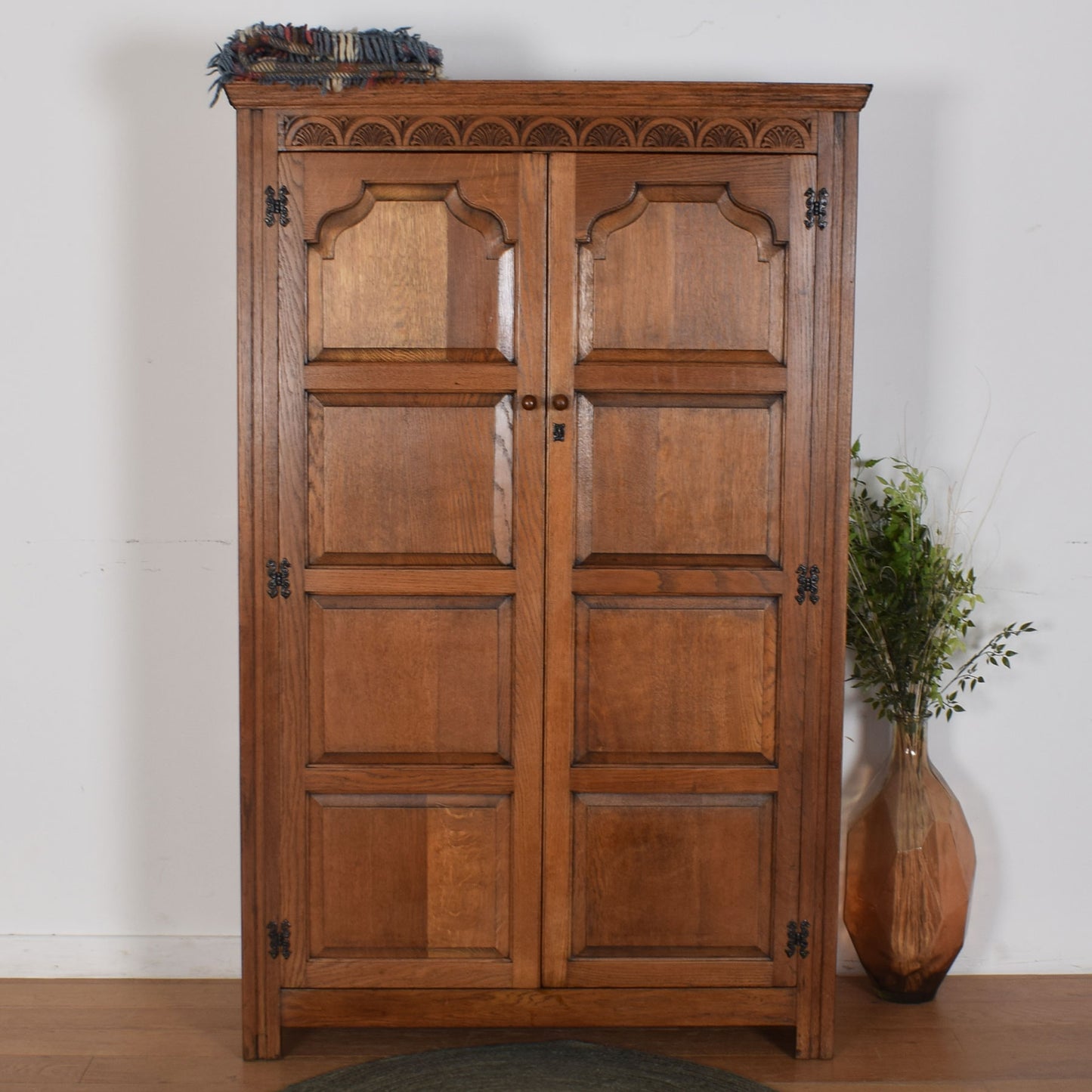 Vintage Oak Double Wardrobe