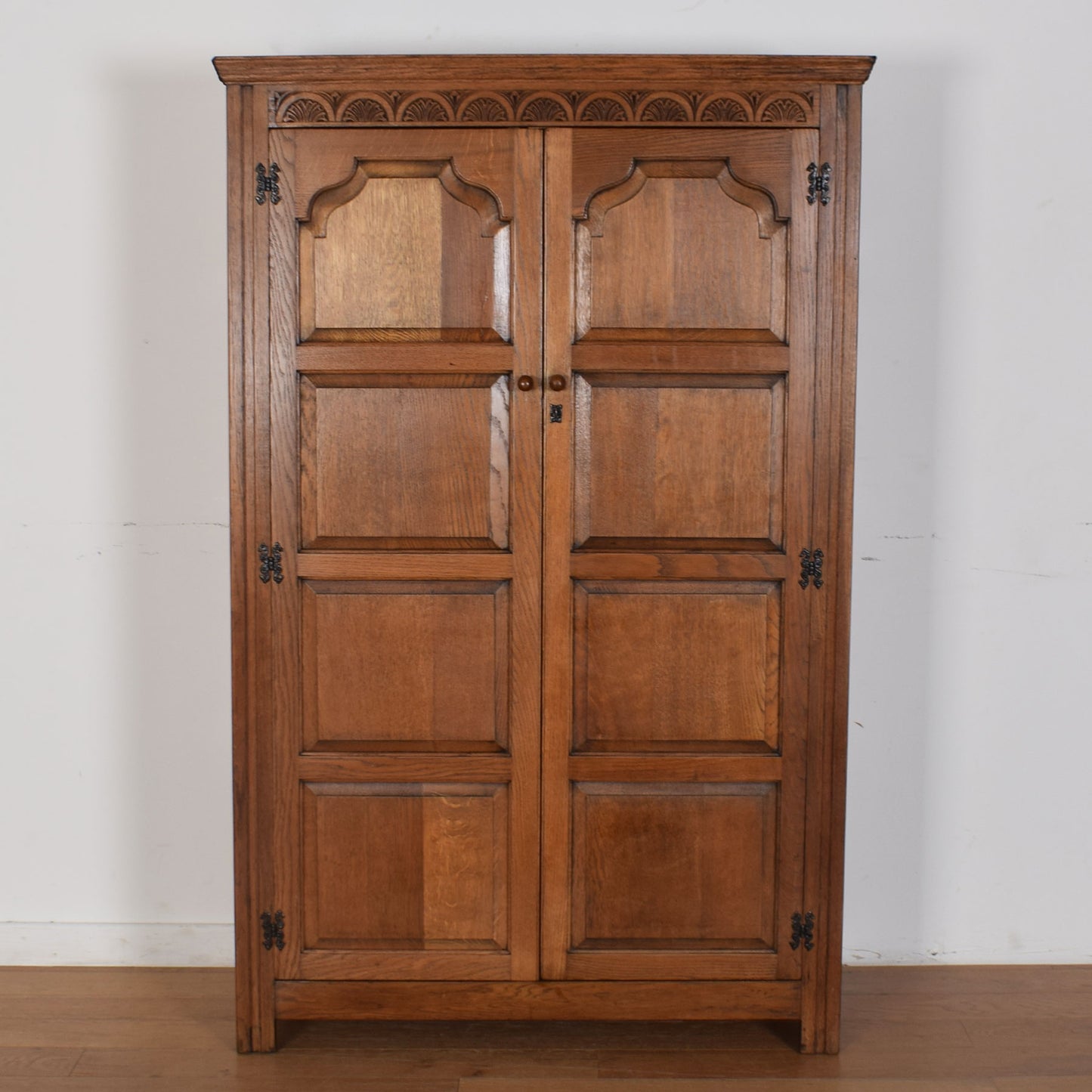 Vintage Oak Double Wardrobe