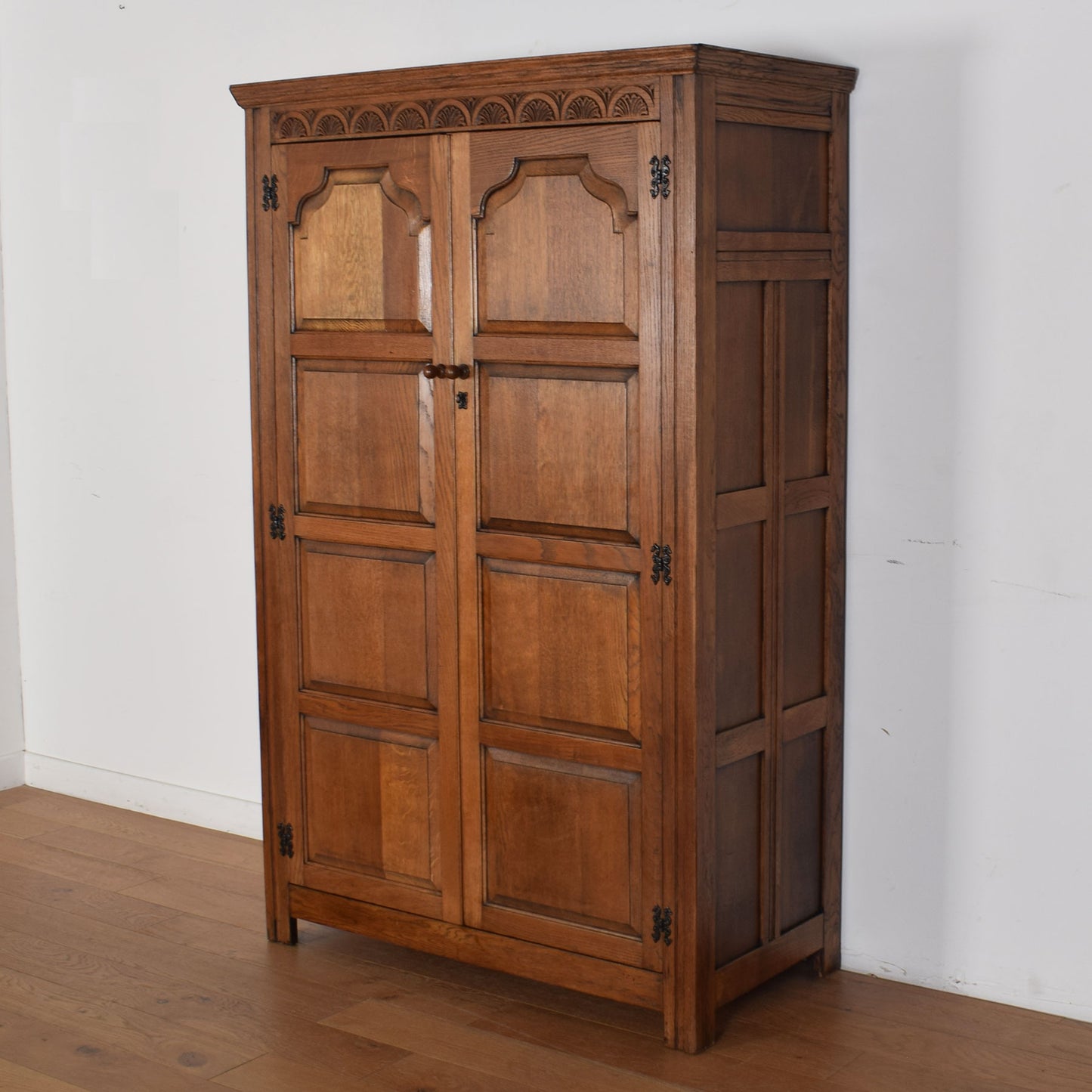 Vintage Oak Double Wardrobe