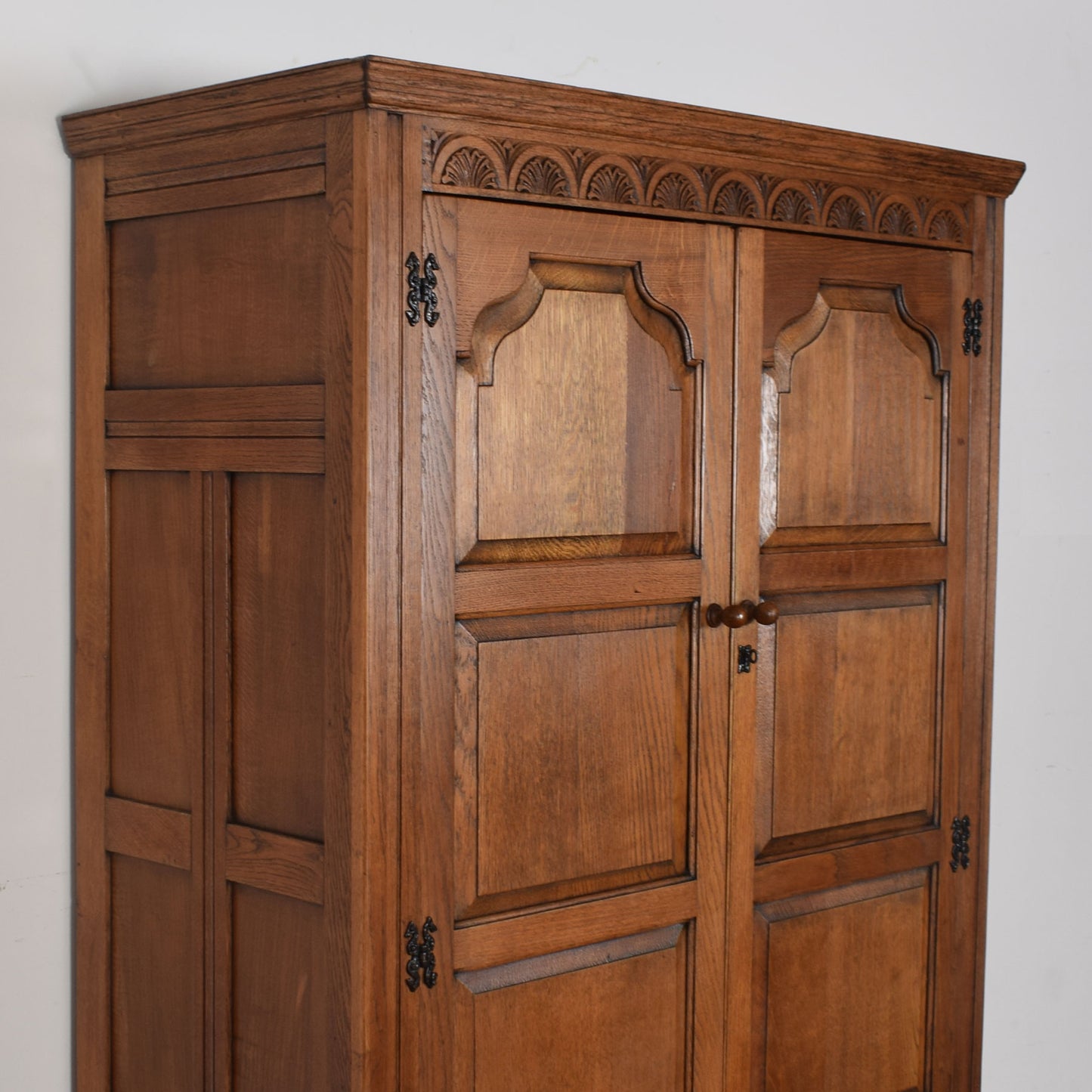 Vintage Oak Double Wardrobe