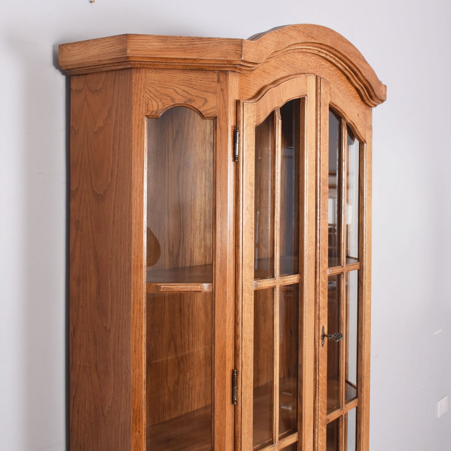 Oak Vitrine Display Cabinet