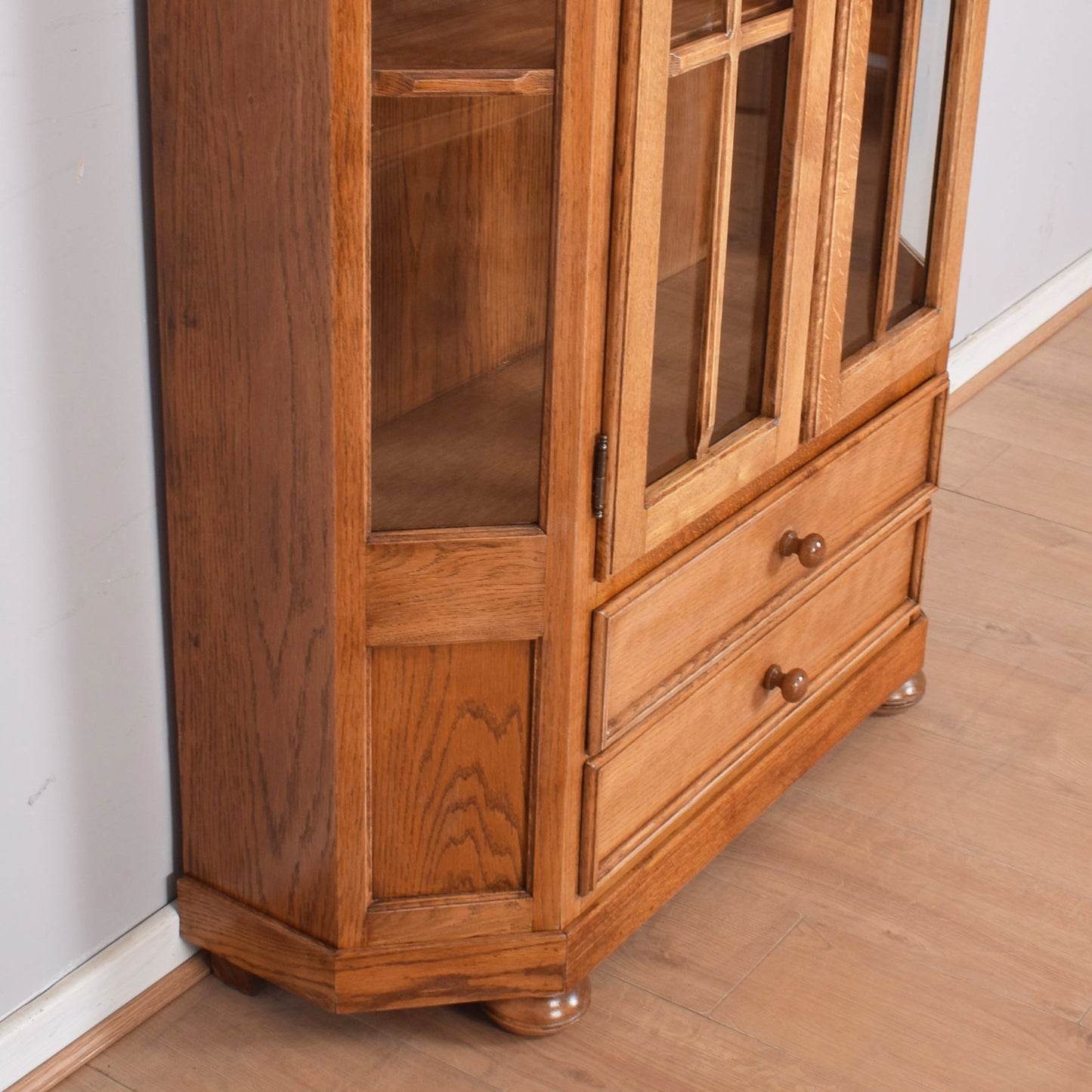 Oak Vitrine Display Cabinet