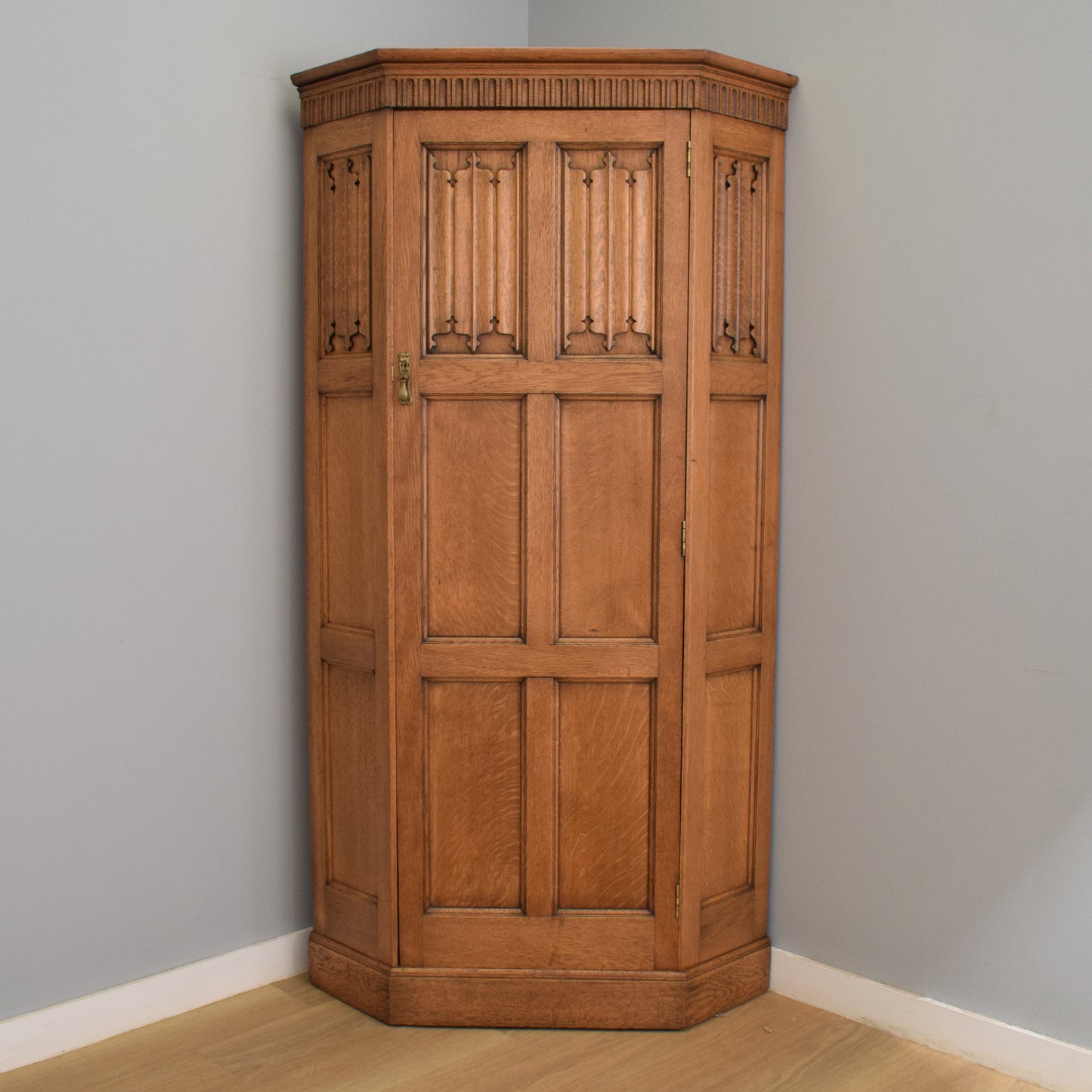 Solid Oak Corner Wardrobe